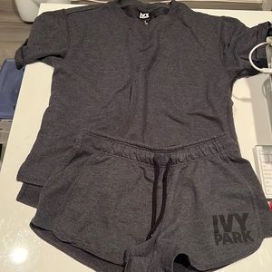 Ivy park charcoal gray warm loungewear set.